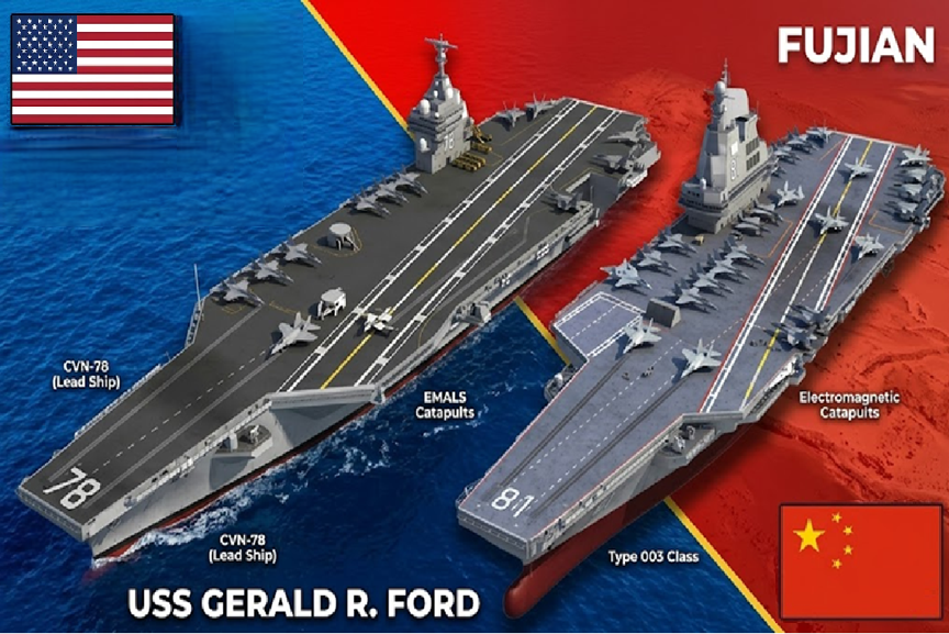 So kè công nghệ 2 tàu sân bay hiện đại nhất thế giới: USS Gerald R. Ford đối đầu Type 003 Phúc Kiến