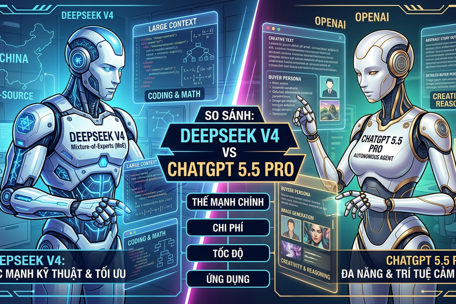 DeepSeek V4 vs ChatGPT 5.5 Pro: Cuộc đối đầu giữa 'AI siêu rẻ' và 'AI cao cấp'