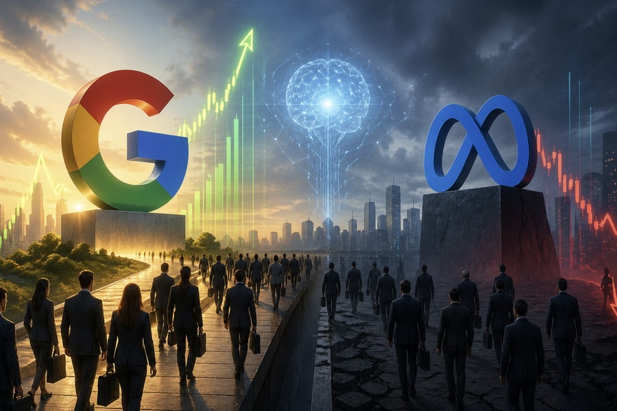 Nhà đầu tư đặt cược vào Google, quay lưng với Meta ở cuộc đua AI