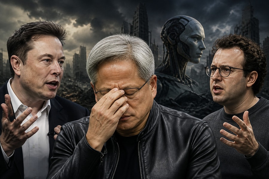 Jensen Huang chán ngấy với dự đoán về AI của Elon Musk và Dario Amodei