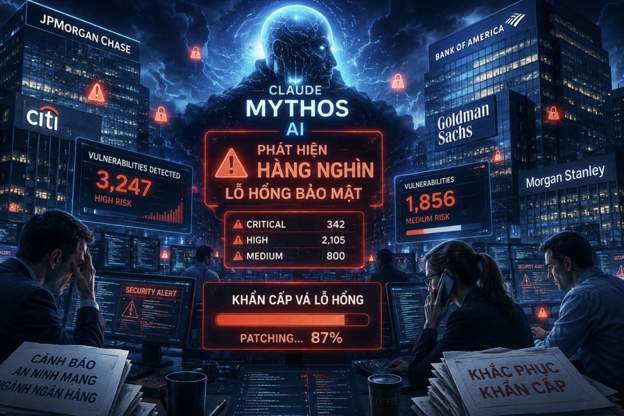 Claude Mythos khiến các ngân hàng náo loạn, vá hàng nghìn lỗ hổng bảo mật khẩn cấp