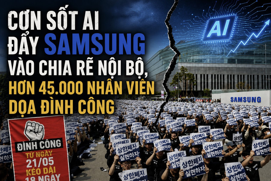 Cơn sốt AI đẩy Samsung vào chia rẽ nội bộ, hơn 45.000 nhân viên dọa đình công