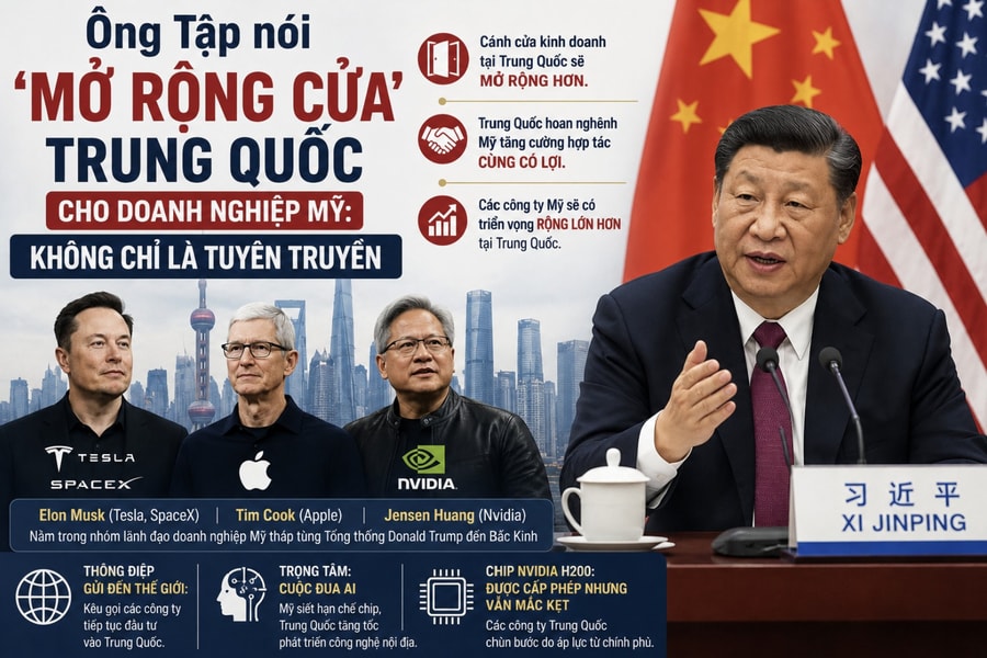 Ông Tập ‘mở rộng cửa’ Trung Quốc cho doanh nghiệp Mỹ: Không chỉ là tuyên truyền