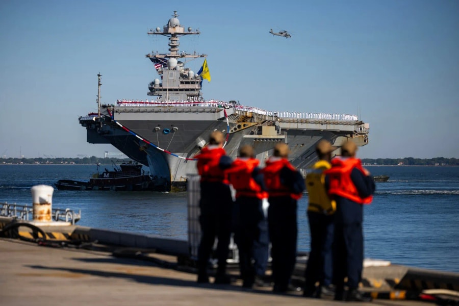 Tin vũ khí hôm nay 18/5: Tàu sân bay USS Gerald R. Ford trở về Mỹ sau 326 ngày