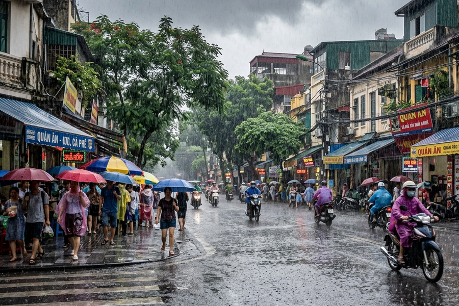 Thời tiết hôm nay 21/5: Miền Bắc mưa như trút nước