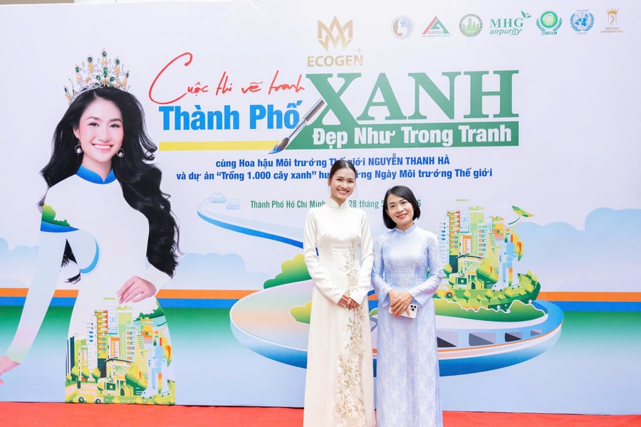Cuộc thi vẽ tranh 'Thành phố xanh - Đẹp như trong tranh' cùng Hoa hậu Nguyễn Thanh Hà