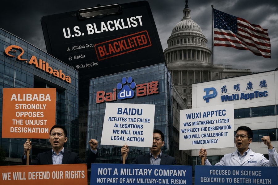 Alibaba, Baidu, WuXi AppTec phản bác khi bị Mỹ đưa vào danh sách đen