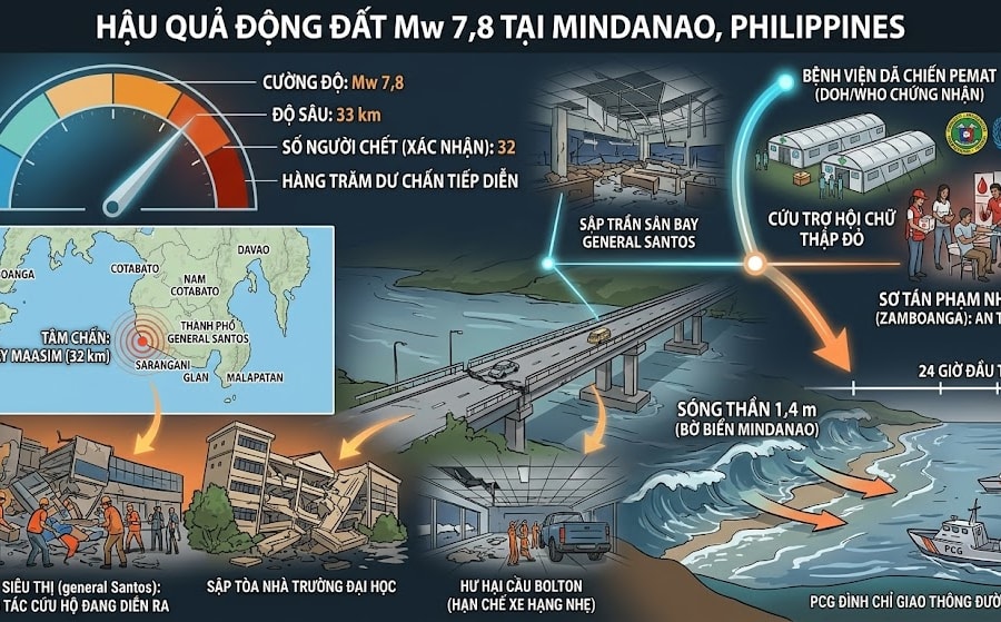 Động đất lớn tại Philippines: 32 người thiệt mạng, hàng trăm dư chấn