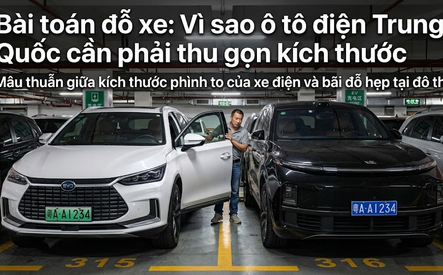 Ô tô điện Trung Quốc gặp vấn đề về kích thước ở bãi đỗ xe