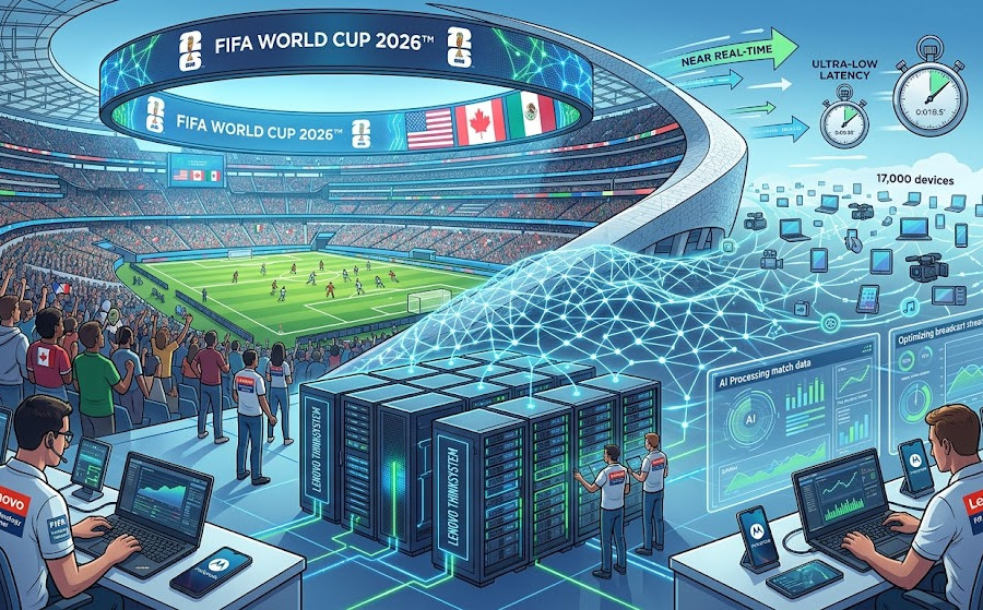 Lenovo dùng AI và 17 nghìn thiết bị để giảm độ trễ phát sóng World Cup 2026