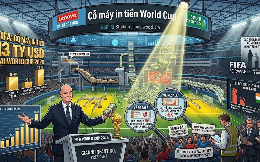 Doanh thu 13 tỉ USD của FIFA tại World Cup 2026 có minh bạch?