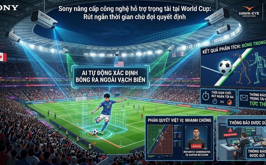 Sony nâng cấp công nghệ hỗ trợ trọng tài tại World Cup 2026 như thế nào?