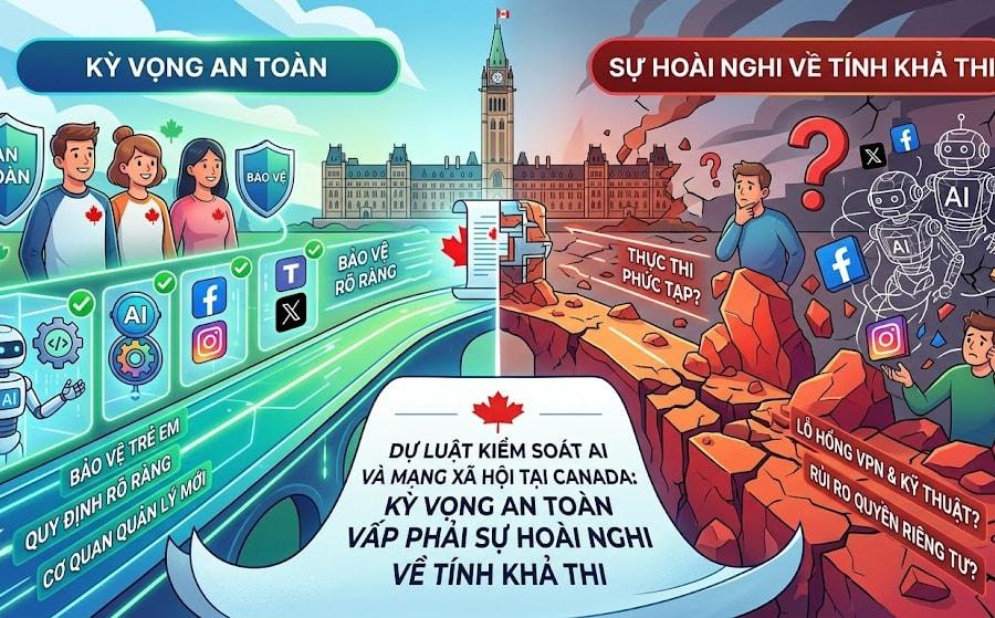 Dự luật mới Canada gây tranh cãi khi muốn quản lí AI và mạng xã hội