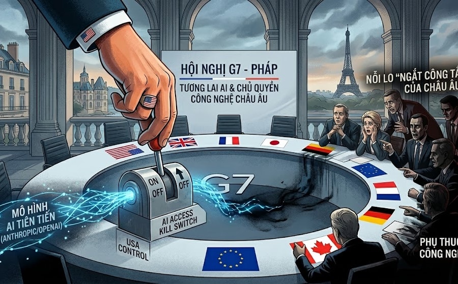 Nỗi lo Mỹ 'ngắt công tắc AI' ám ảnh châu Âu trong Hội nghị G7