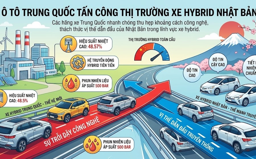 Ô tô Trung Quốc bắt đầu tấn công thị trường xe hybrid của Nhật Bản