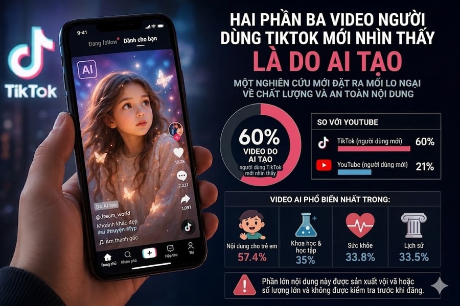 Đáng sợ khi video AI chiếm 60% số lượng nội dung trên TikTok