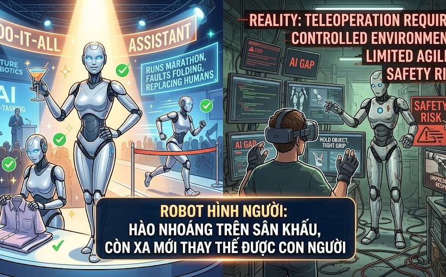 Robot hình người đang được tung hô quá mức so với năng lực thực tế