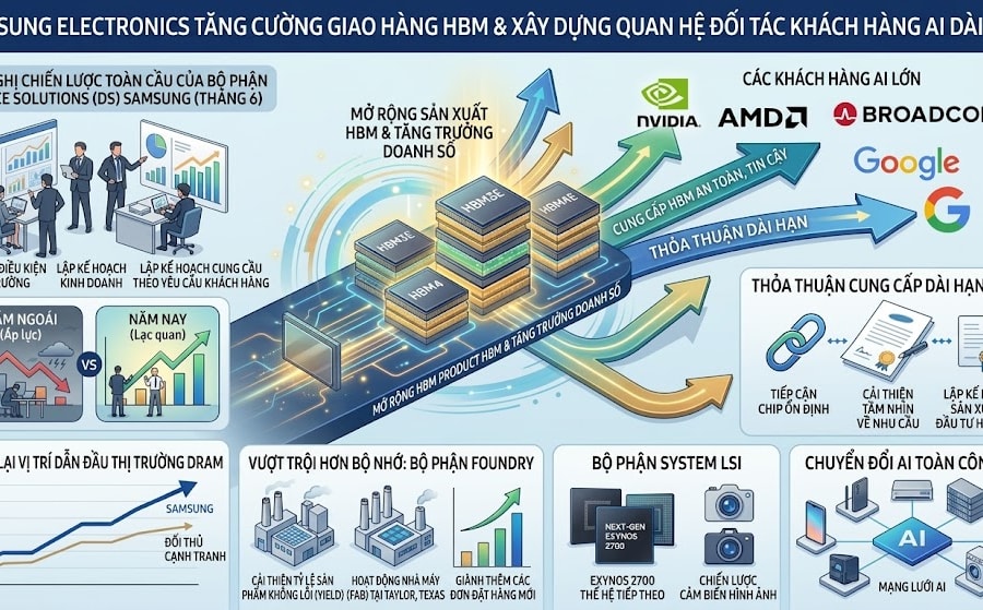 Toan tính của Samsung khi mở rộng sản xuất bộ nhớ băng thông cao