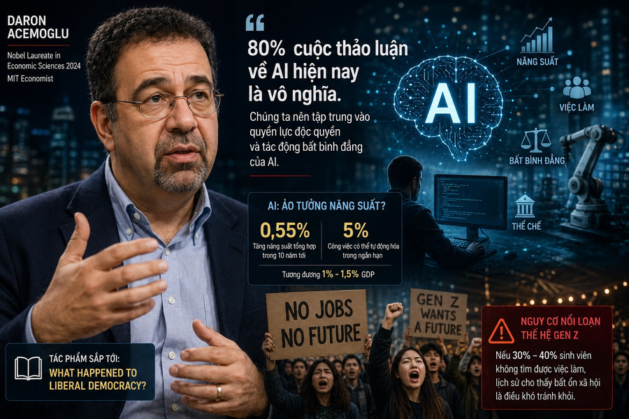 Người đoạt giải Nobel Kinh tế cảnh báo một loạt hậu quả của AI