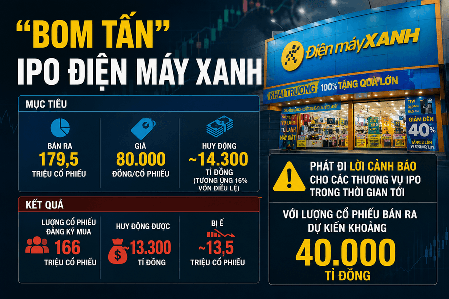 Điện Máy Xanh ế cả chục triệu cổ phiếu IPO: Cảnh báo cho những thương vụ IPO sắp tới?