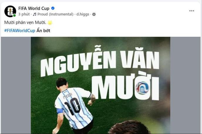 Trang chủ FIFA World Cup dùng tiếng Việt để tôn vinh, gọi Messi là 'Nguyễn Văn Mười'