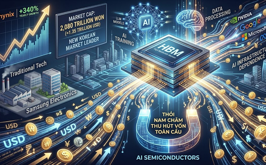 SK Hynix vượt mặt Samsung cho thấy 'độ hot' của ngành bán dẫn