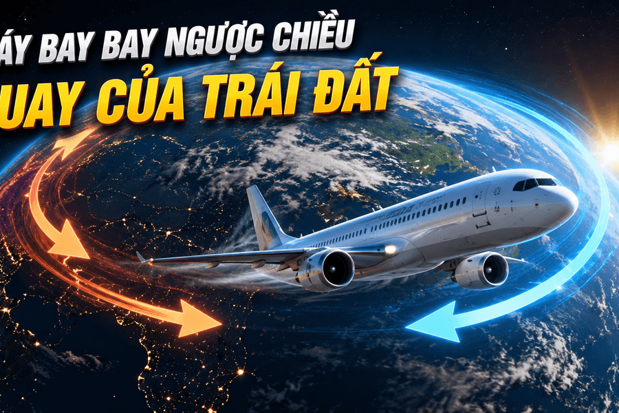 Bay ngược chiều quay của Trái Đất có đến nơi nhanh hơn không?