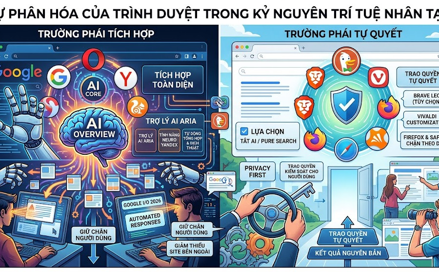 Sự phân hóa của trình duyệt trong kỷ nguyên trí tuệ nhân tạo