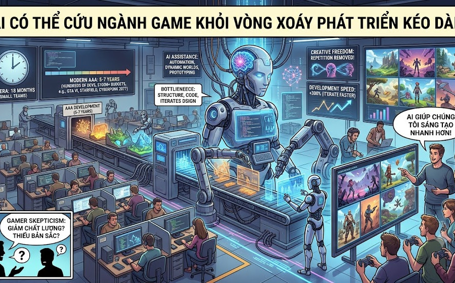 AI có thể cứu ngành game khỏi bẫy phát triển kéo dài?