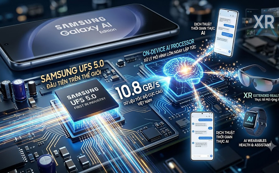 Samsung ra mắt bộ nhớ lưu trữ UFS 5.0 đầu tiên trên thế giới