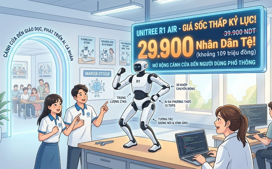Khám phá robot hình người Unitree R1 giá chỉ hơn 100 triệu VNĐ