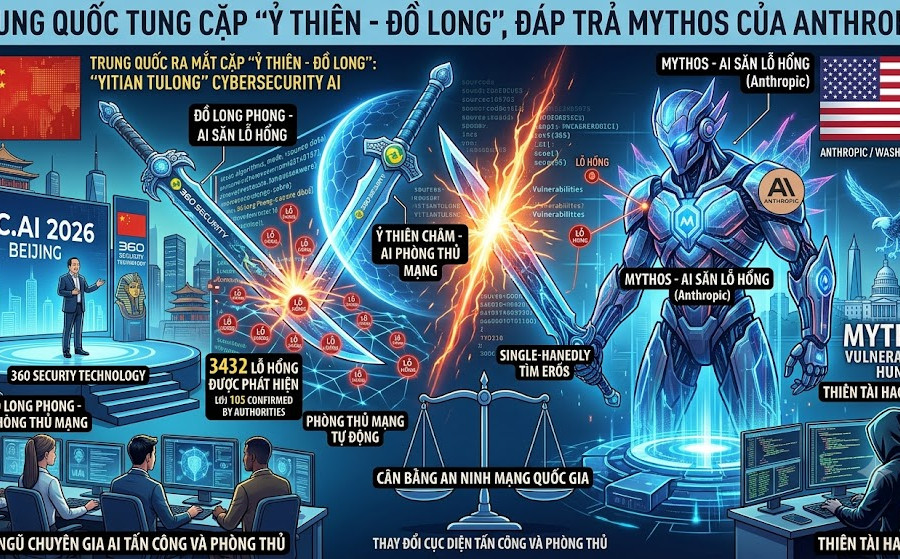 Trung Quốc tung cặp ‘Ỷ Thiên - Đồ Long’ đáp trả Mythos của Anthropic