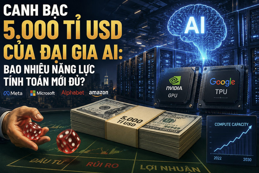 Đại gia AI với canh bạc 5.000 tỉ USD: Bao nhiêu năng lực tính toán mới đủ?