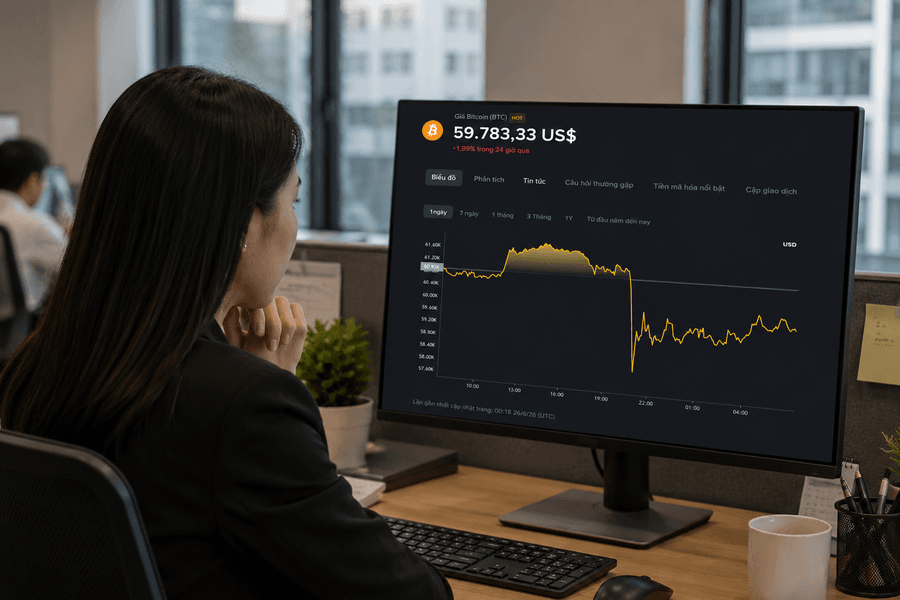 Giá Bitcoin hôm nay 26/6: Đánh mất mốc 60.000 USD, kịch bản nào đang chờ phía trước?