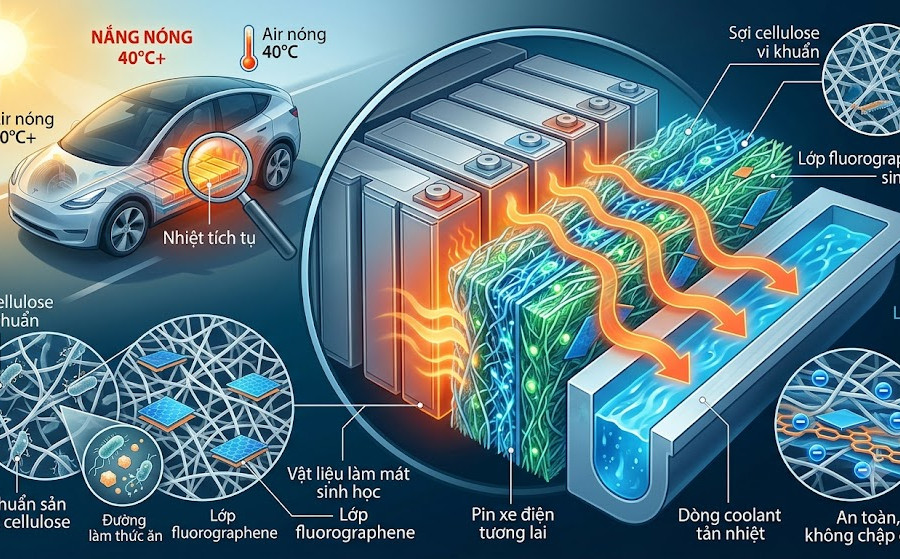 Dùng vi khuẩn để tạo vật liệu làm mát pin xe điện trong ngày nóng 40 độ