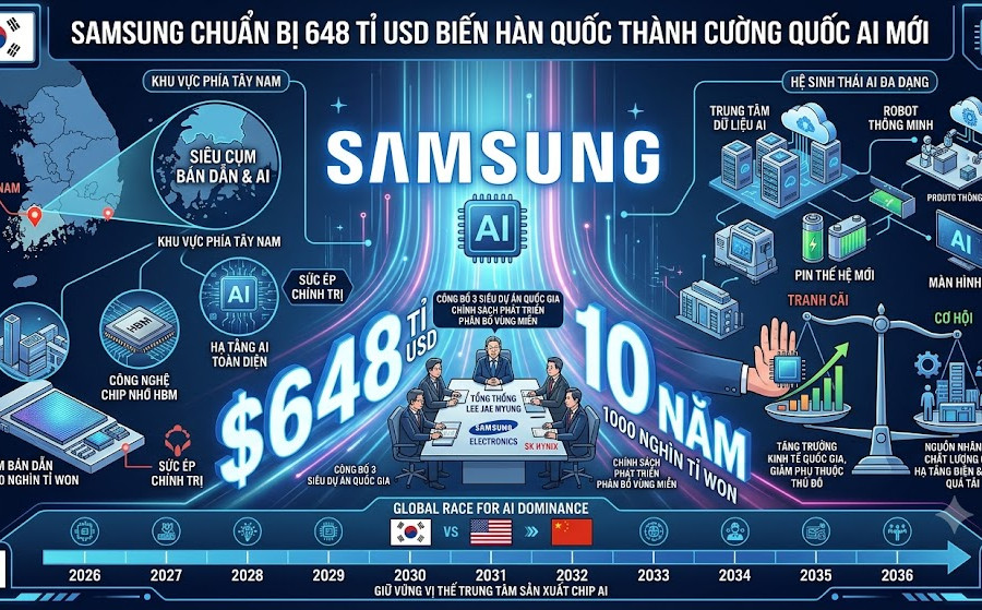 Samsung chuẩn bị 648 tỉ USD để biến Hàn Quốc thành cường quốc AI mới