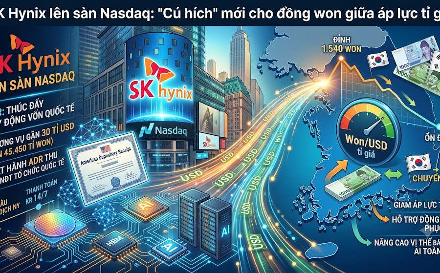 SK Hynix lên sàn Nasdaq: Cú hích mới cho đồng won giữa áp lực tỉ giá