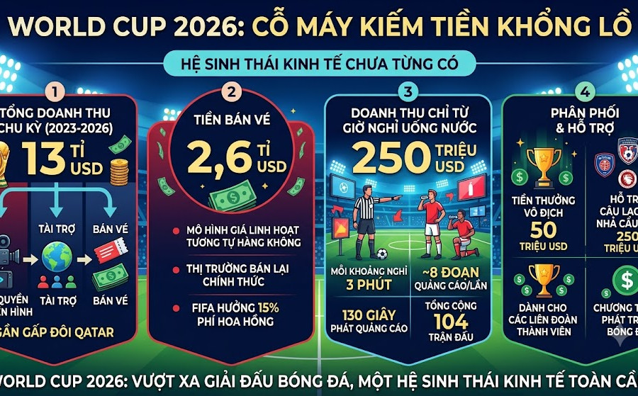 Điểm sáng nhất của World Cup 2026 không phải chuyên môn mà là kiếm tiền