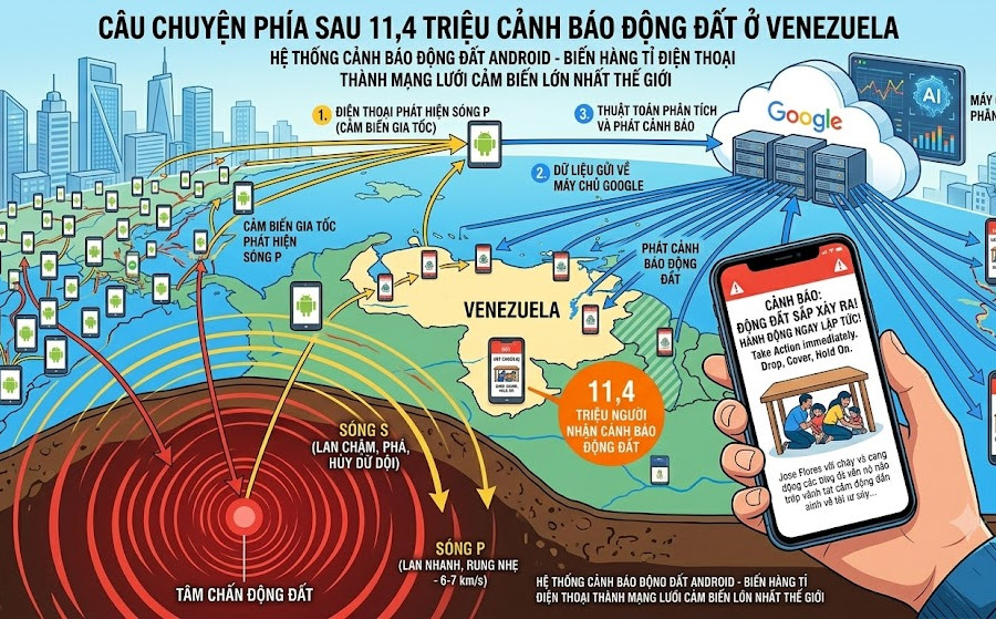 Câu chuyện phía sau 11,4 triệu cảnh báo sớm động đất ở Venezuela