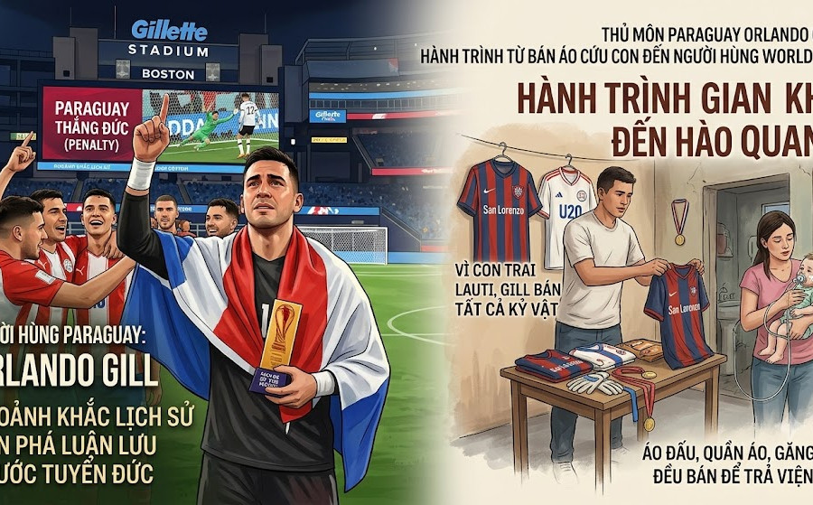 Thủ môn Paraguay từng phải bán áo cứu con trước World Cup