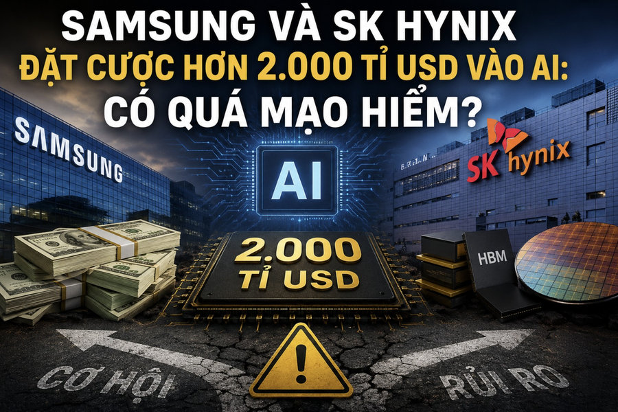 Samsung và SK Hynix đặt cược hơn 2.000 tỉ USD vào AI: Có quá mạo hiểm?