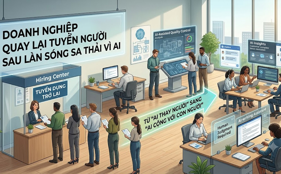 Doanh nghiệp quay lại tuyển người sau làn sóng sa thải do AI