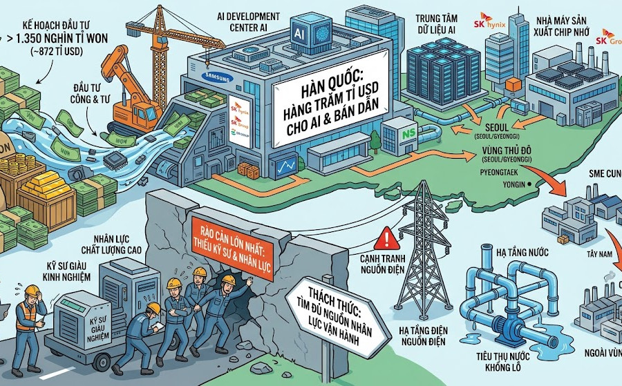 Hàn Quốc chi núi tiền cho tham vọng cường quốc AI nhưng lại thiếu nhân lực