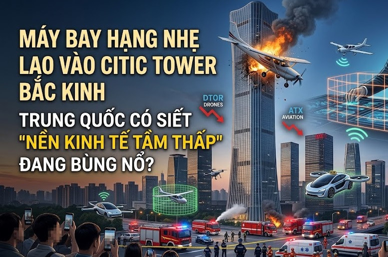 Vụ máy bay lao vào tòa nhà cao nhất Bắc Kinh là đòn với nền kinh tế tầm thấp?