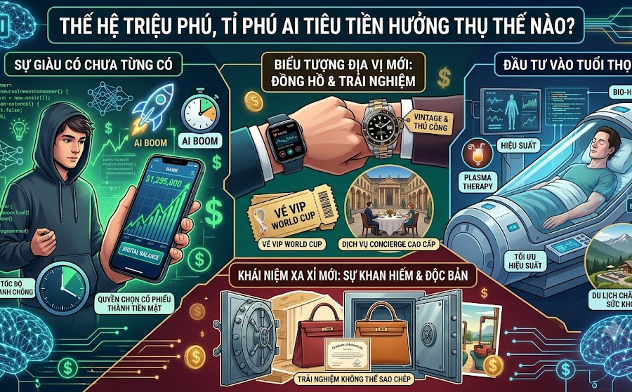 Thế hệ triệu phú, tỉ phú AI tiêu tiền hưởng thụ thế nào?