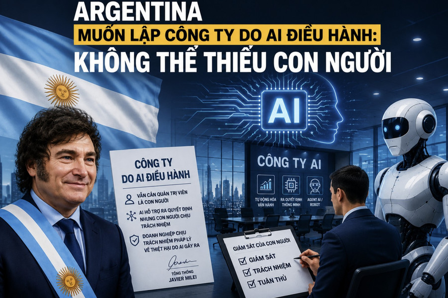Argentina muốn lập công ty do AI điều hành: Không thể thiếu con người