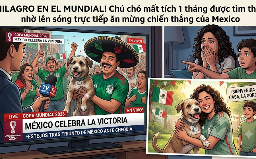 Chú chó mất tích suốt một tháng bất ngờ được tìm thấy nhờ World Cup