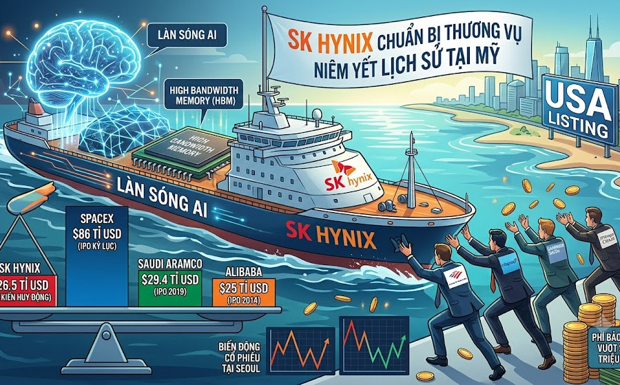 SK Hynix chuẩn bị thương vụ niêm yết lịch sử tại Mỹ với mức định giá 1.100 tỉ USD