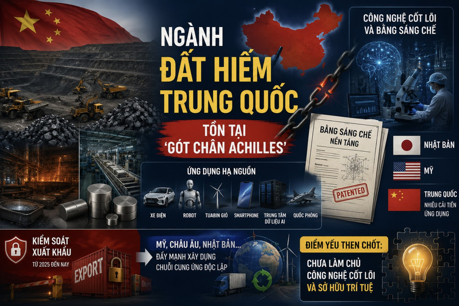 Ngành đất hiếm Trung Quốc tồn tại ‘gót chân Achilles’