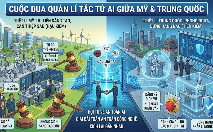 Châu Âu trước cuộc đua quản lí tác tử AI giữa Mỹ - Trung